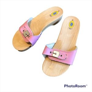 Dr. Scholl’s Original wood slides, pink Woman’s 8